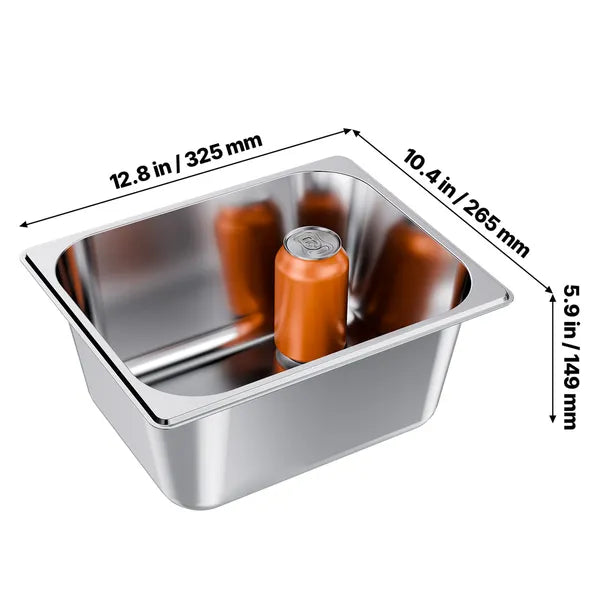 2 Pack Stainless Steam Hotel Pans, 1/2 Size Table Steam Pans With Lids, 6 Inch Deep, Anti Jam Restaurant Supplies Reusable Catering Storage for Home, Party, Restaurant, Hotel, Buffet