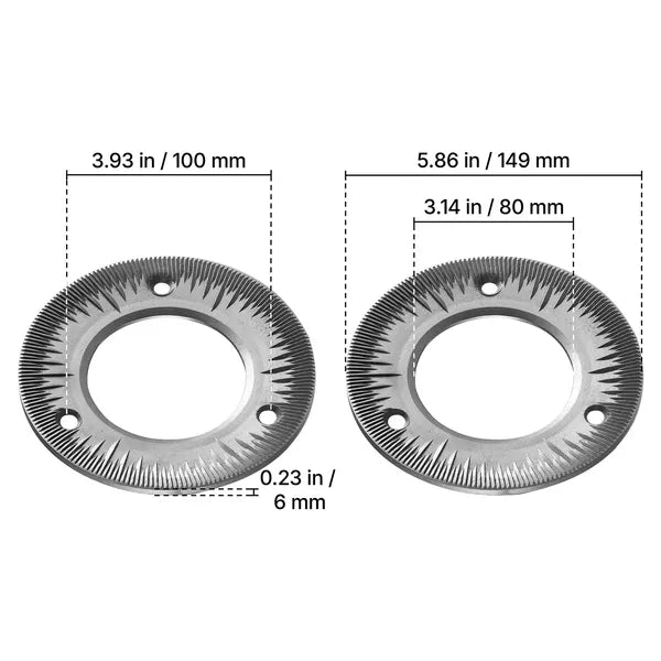 2PCS Grinding Sheets for Electric Grain Mill Grinder, Cast Iron Dry Grinding Discs, Replacement Grinding Plates Compatible with HN-2200, HN-3000 Corn Spice Mill Grinder