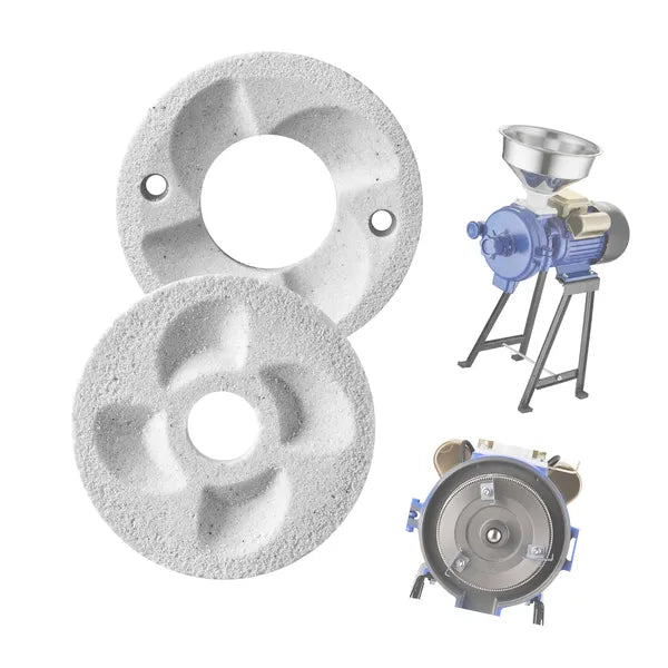 2PCS Grinding Sheets for Electric Grain Mill Grinder, Marble Dry & Wet Grinding Discs, Replacement Grinding Plates Compatible with GM-002 Corn Spice Mill Grinder