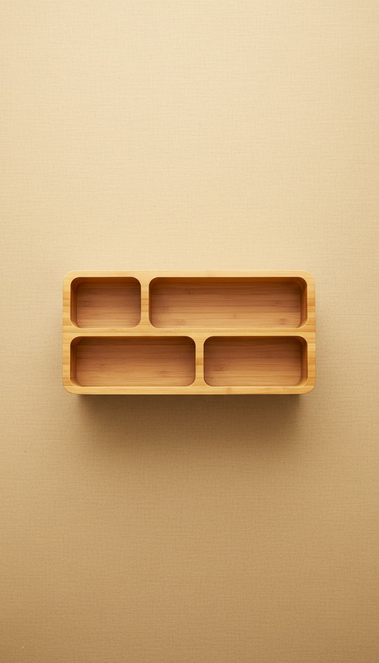 Bamboo Countertop Organizer With Dividers