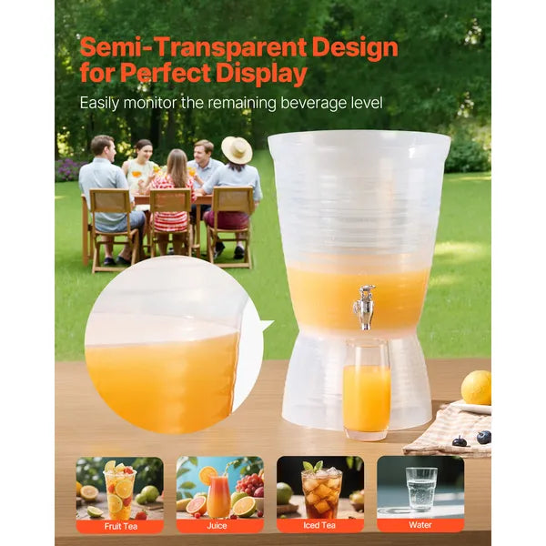 Beverage Dispenser, 2.64 Gallon Drink Dispenser for Parties, Plastic Juice Dispensers with Spigot Ice Chamber, Iced Tea Lemonade Juice Water Dispensers, for Restaurants, Hotels, Parties