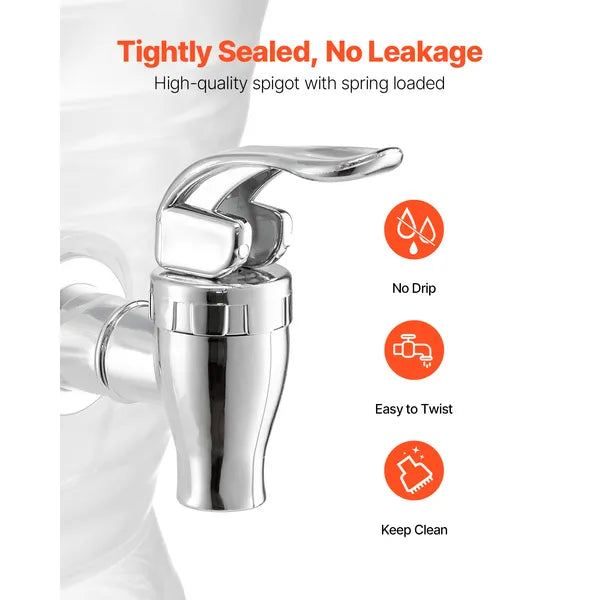 Beverage Dispenser, 2.64 Gallon Drink Dispenser for Parties, Plastic Juice Dispensers with Spigot Ice Chamber, Iced Tea Lemonade Juice Water Dispensers, for Restaurants, Hotels, Parties
