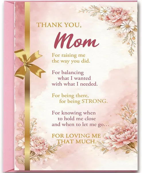 Funny Mother's Day Card for Mom, Humor Mothers Day Gift Ideas from Daughter Son,Unique Mom Gifts With Pink Envelope for Her