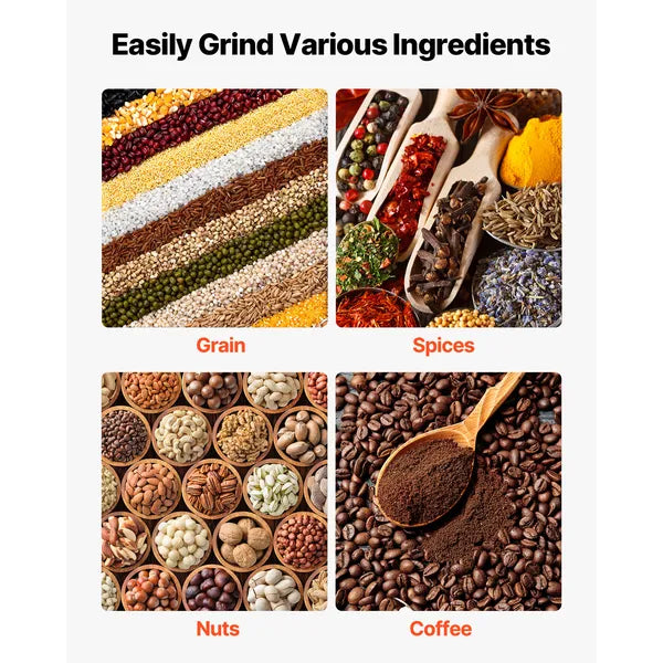 Manual Grain Mill with Low Hopper, Hand-Crank Corn Grinder, Heavy Duty Cast Iron Wheat Grinding Mill with Stable Table Clamp & Dust Cover for Grains Spices Coffee Beans Nuts