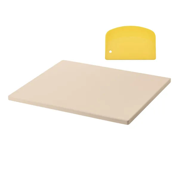 Pizza Stone, 16 x 14 x 0.6 Inch Rectangular Cordierite Pizza Stone, Large Baking-Stone with Scraper, 1450Fahrenheit Heat-Resistant Cordierite Cooking Stones for Kitchen Bake Oven, BBQ Grilling