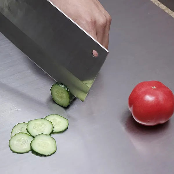 Stainless Steel Cutting Boards for Kitchen, Lipped stainless steel cutting board. Large cutting board suitable for meat, fruits, vegetables, bread, and baking