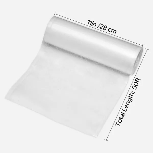Vacuum Sealer Bags, 2 Rolls 11 In x 50 Ft, Non-BPA Food Grade Seal A Meal Bags, Customizable Freezer-friendly Vac Sealing Bag for Food Saver, Food Storage Vacuum Bags for Meal Prep or Sous Vide