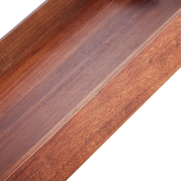 Wood Serving Tray, Acacia Wooden Tray Board with Handles, Decorative Rustic Serving Trays Platter, Ideal for Breakfast in Bed, Lunch, Kitchen, Living Room, Ottoman, Coffee Table, Party, Couch